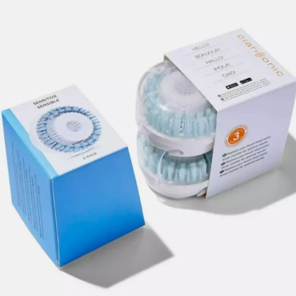Clarisonic Sensitive Brush Head Replacements 2 Pack - NEW FACTORY SEALED